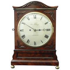 English William IV Figured Mahogany Bracket Clock with Pull Repeat Action 10