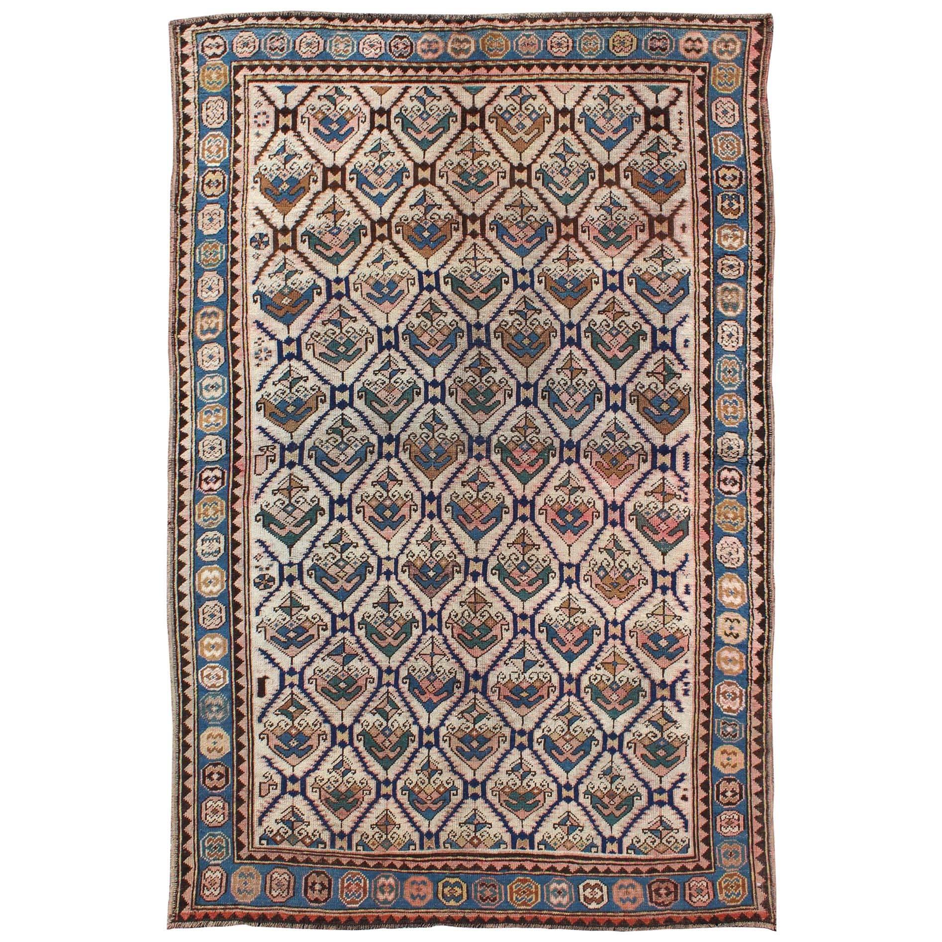Antiker Karabagh-Teppich mit subgeometrischem All-Over-Design
