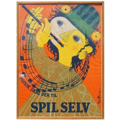 Bjørn Wiinblad, Spil Sev, Silkscreen Poster, 1946
