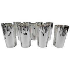 Set of 12 Tiffany Mid-Century Modern Sterling Silver Highballs 2