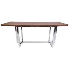 Stylish Modern Console Table with Chrome Base in the Style of Milo Baughman 10