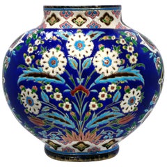 French Aesthetic Ceramic Vase in Iznik or Persian Taste, circa 1890