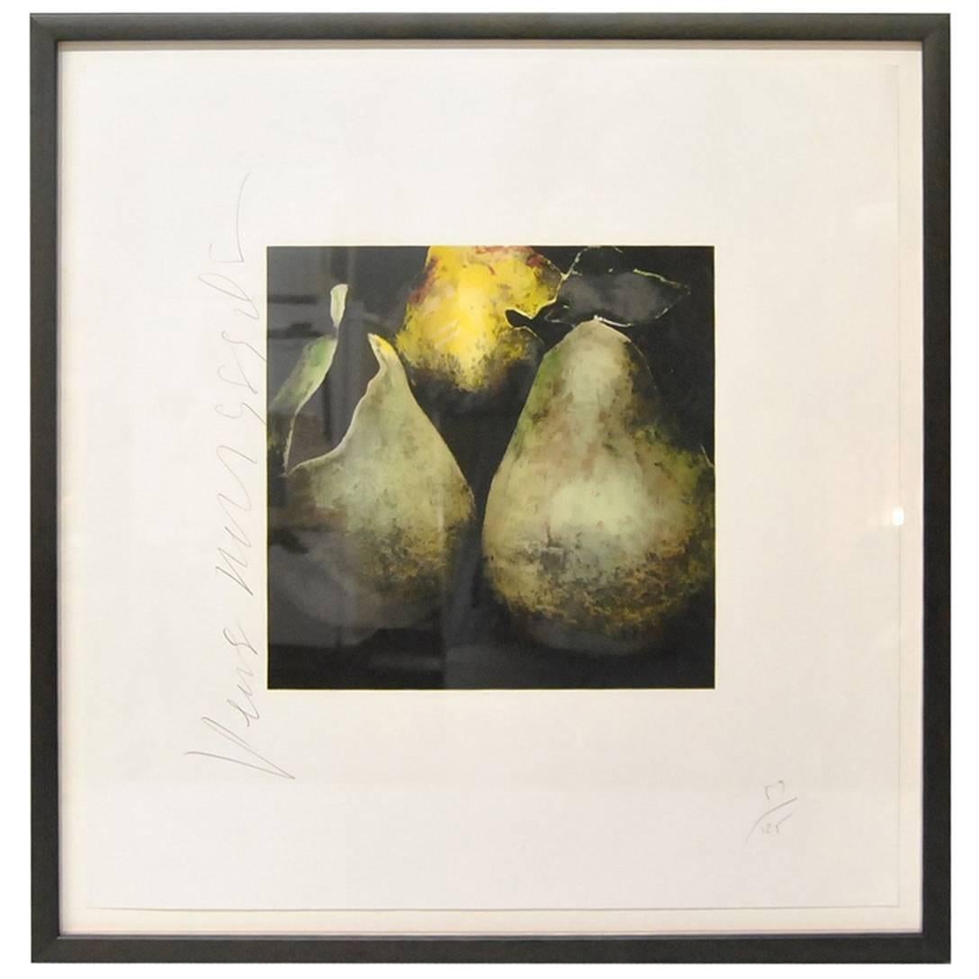 Donald Sultan Print, "Pears" Signed and Numbered 59/125, 1989