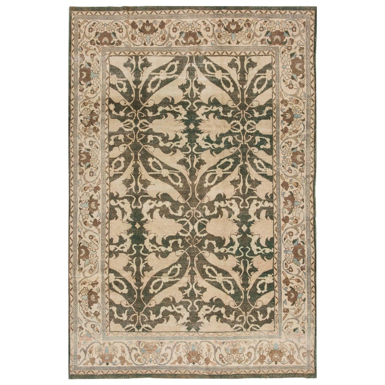 Vintage Distressed Persian Tabriz Rug For Sale at 1stDibs