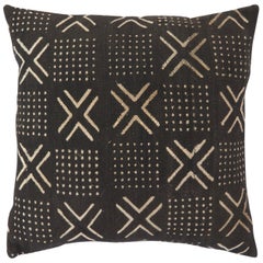 African Mudcloth Pillow with Geometric Tribal Design