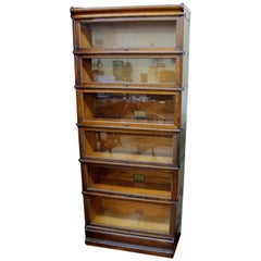 Stack of Six Antique Globe, Wernicke Quarter-Sawn Oak Barrister's Bookcases