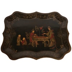 Hollywood Regency Removable Tray Top Chinoiserie Cocktail or Coffee Table