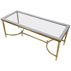 Large Brass Coffee Table in the Style of Maison Jansen