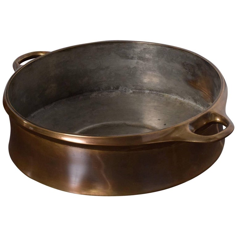 Early Dansk Pot Bowl with Bronze Finish Midcentury Danish Modern For