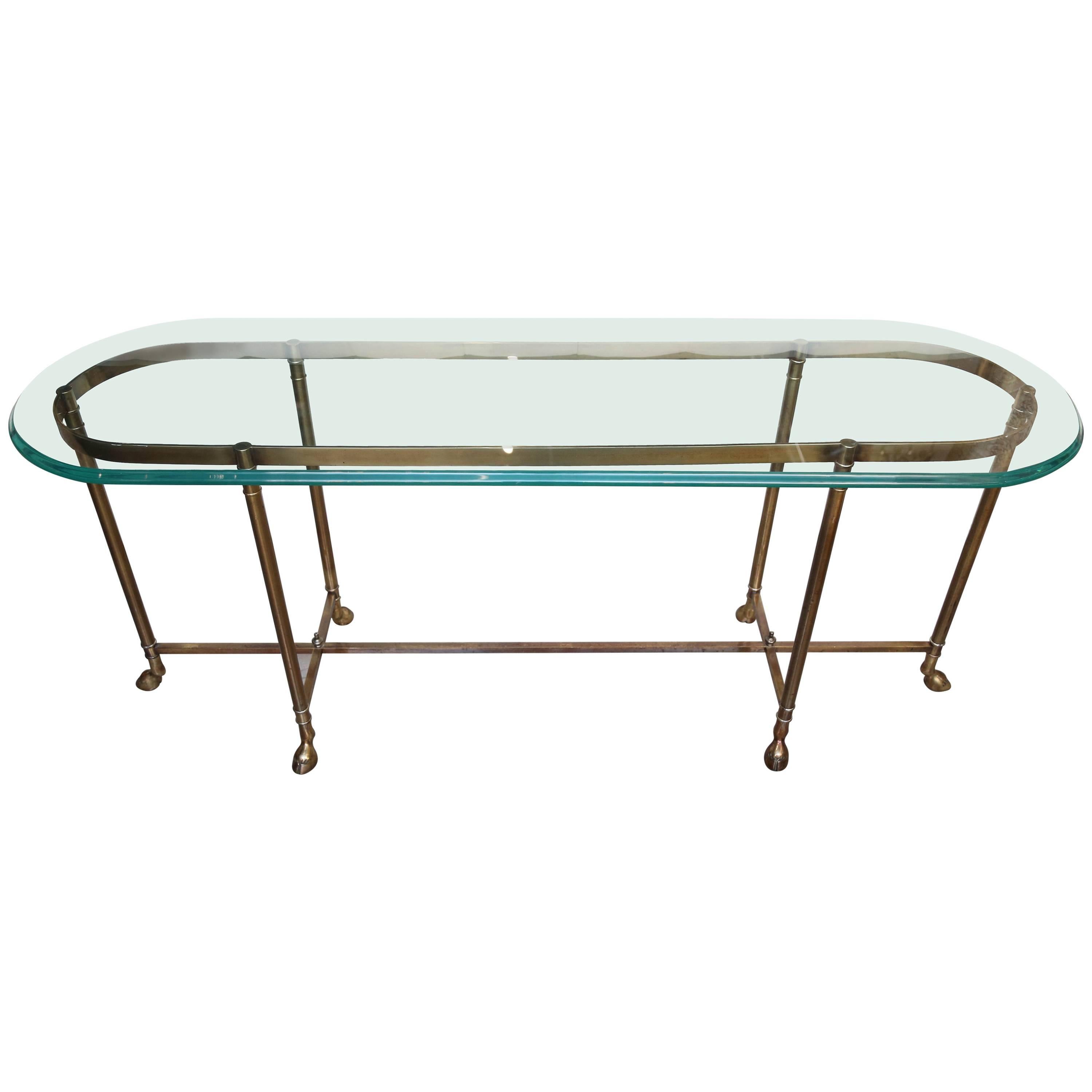 Jansen Style Brass Sofa Table