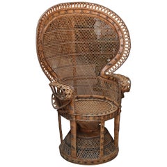 Retro Hand Decorated Mid-Century "Peacock" Chair
