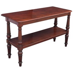 Antique English Console Server of Mahogany with Extended Top