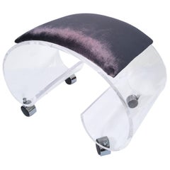 Scrolled Lucite Bench or Vanity Stool 2