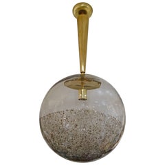 Mid-Century Italian Brown Speckled and Clear Murano Glass Globe 7