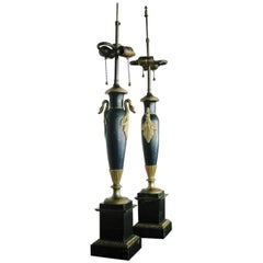 Pair of Tole and Bronze19th Century Lamps 12