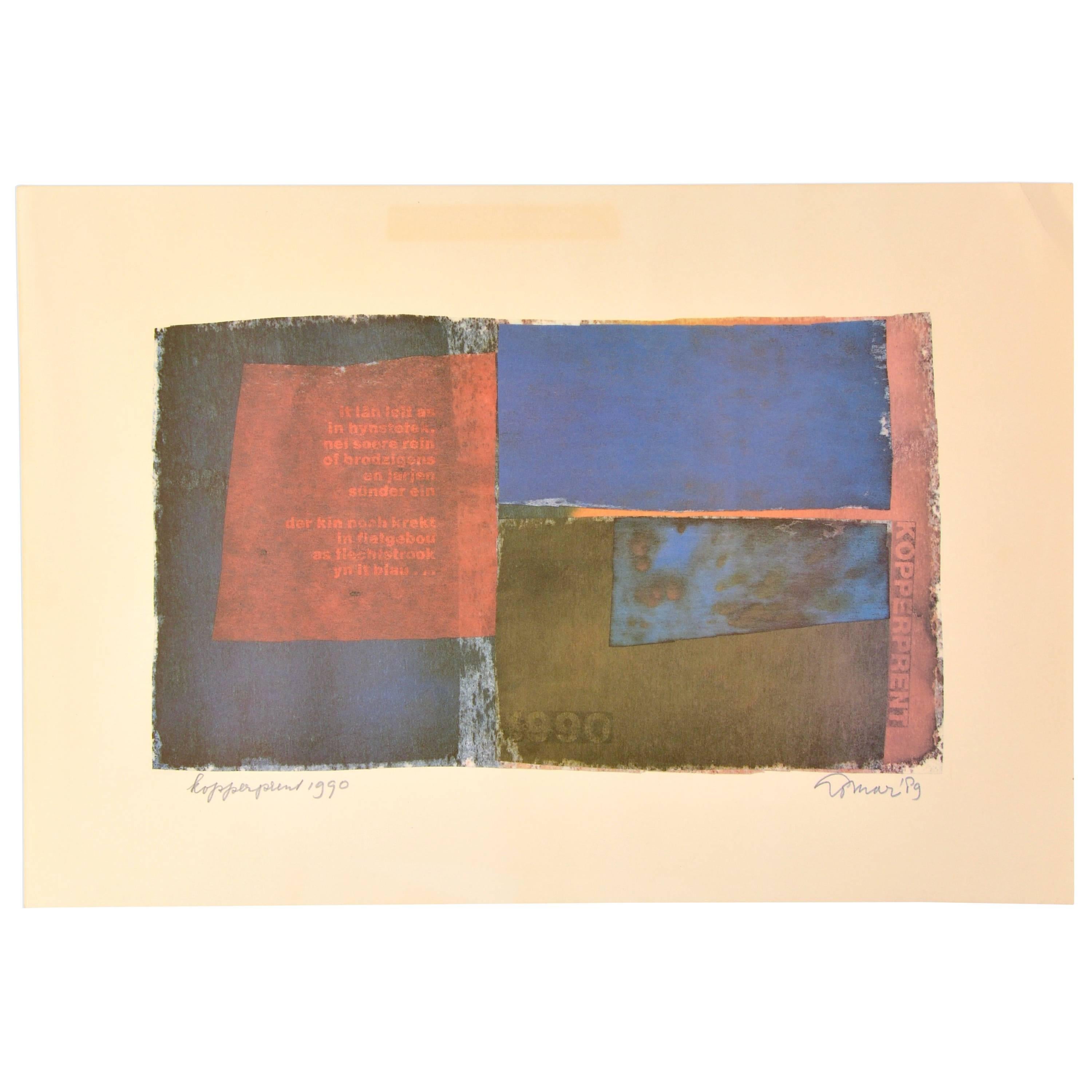 Signed Composition by Jan Loman, 1990 For Sale