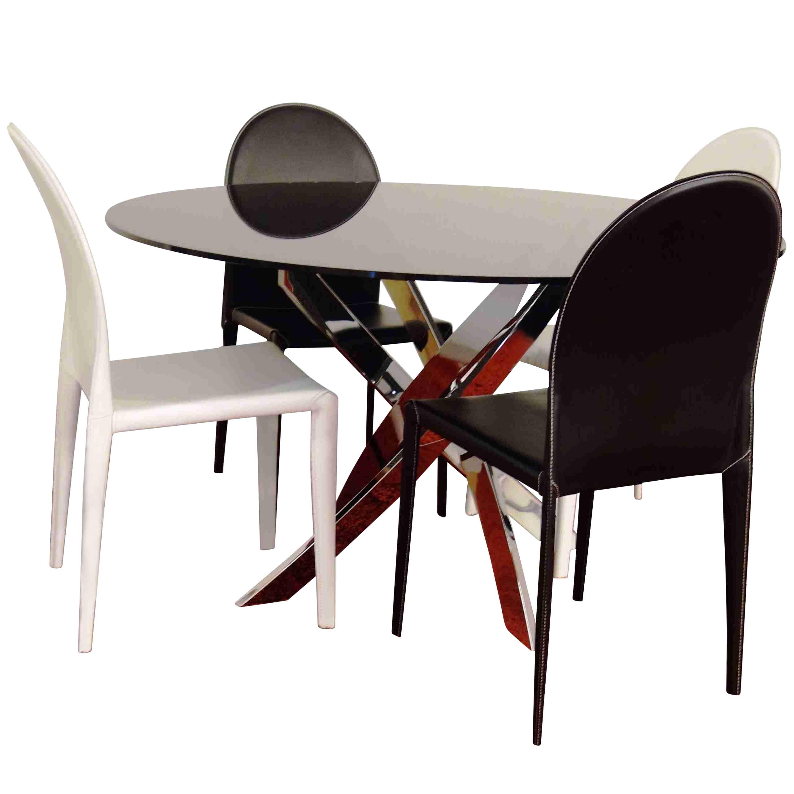 21st Century Dining Table and Stools Vanity by Italian Manufacture Bontempi For Sale