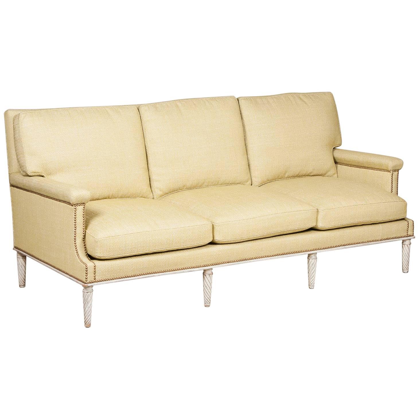 Square-Backed Sofa by Maison Jansen For Sale