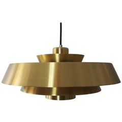 Jo Hammerborg Nova Pendant Light in Brass for Fog & Mørup, Denmark, 1960s 9