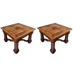 19th Century French Pair of Oak Coffee Tables