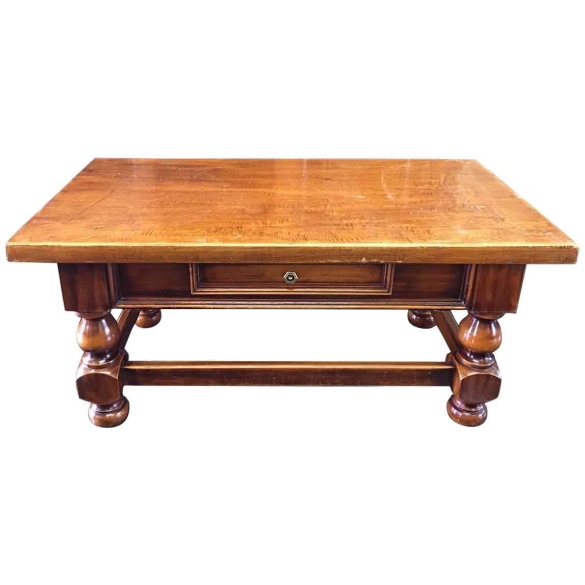 19th Century French Solid Oak Coffee Table