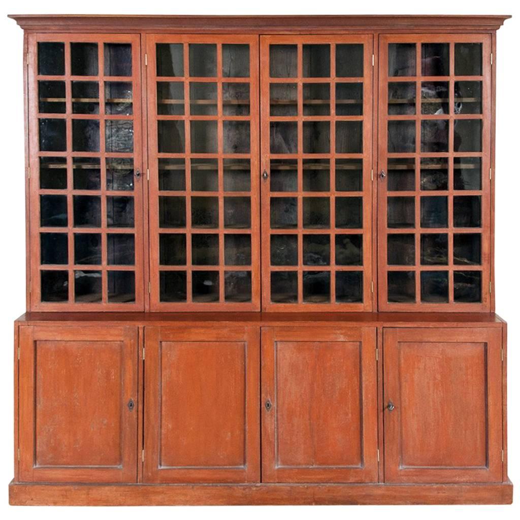 Red Painted Bookcase, circa 1910 For Sale