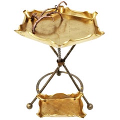Unique Brass and Metal Miniature Guéridon or Vanity Jewelry Stand