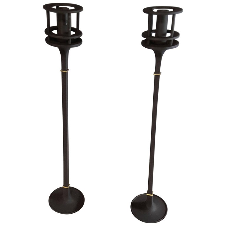 Dansk Designs 1960s Iron Candlesticks by Jens Quistgaard For Sale at