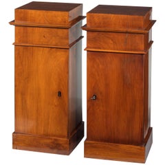 Antique Pair of Early 20th Century Mahogany Pot Cupboards of Pillar Form