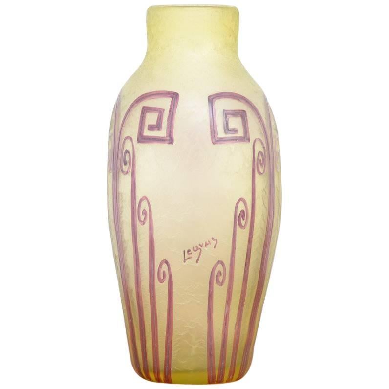 Large Polychrome Art Deco Vase by Legras
