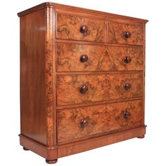 Victorian Figured Walnut Chest of Drawers