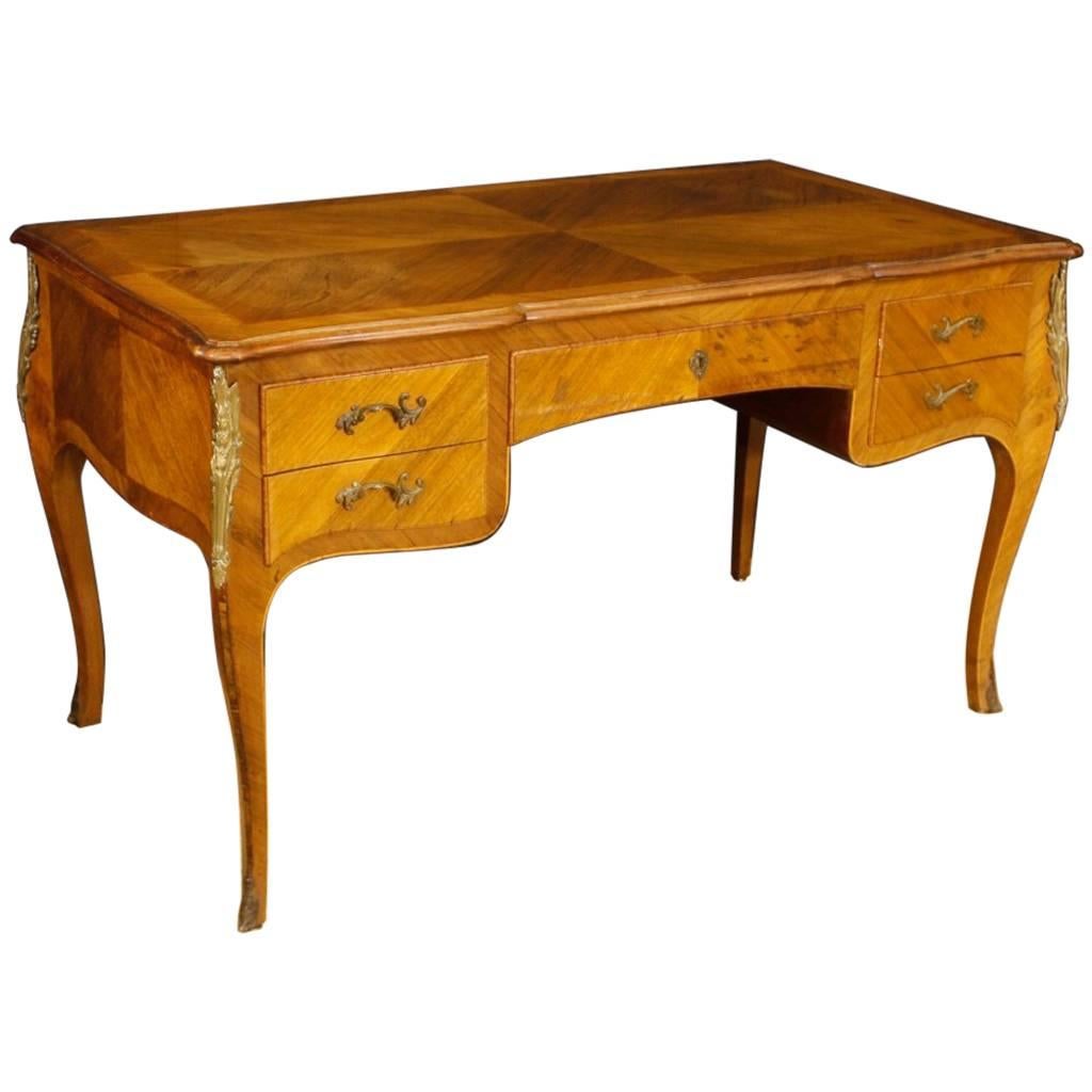 20th Century Inlaid Writing Desk in Louis XV Style