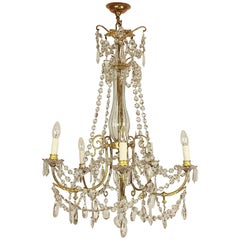 19th Century Louis XV Style Gilt-Bronze and Cut-Crystal Five-Light Chandelier