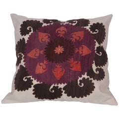 Pillow Case Made Out of an Early-20th Century Uzbek Samarkand Suzani