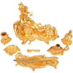 Louis XVI Style Ormolu Desk Set in the Manner of Linke 2