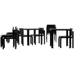 Set of Ten Black Ash Danish Dining Chairs by Fritz Hansen