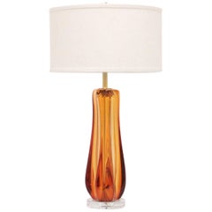 Mid-Century Modern Murano Glass Lamp by Galliano Ferro