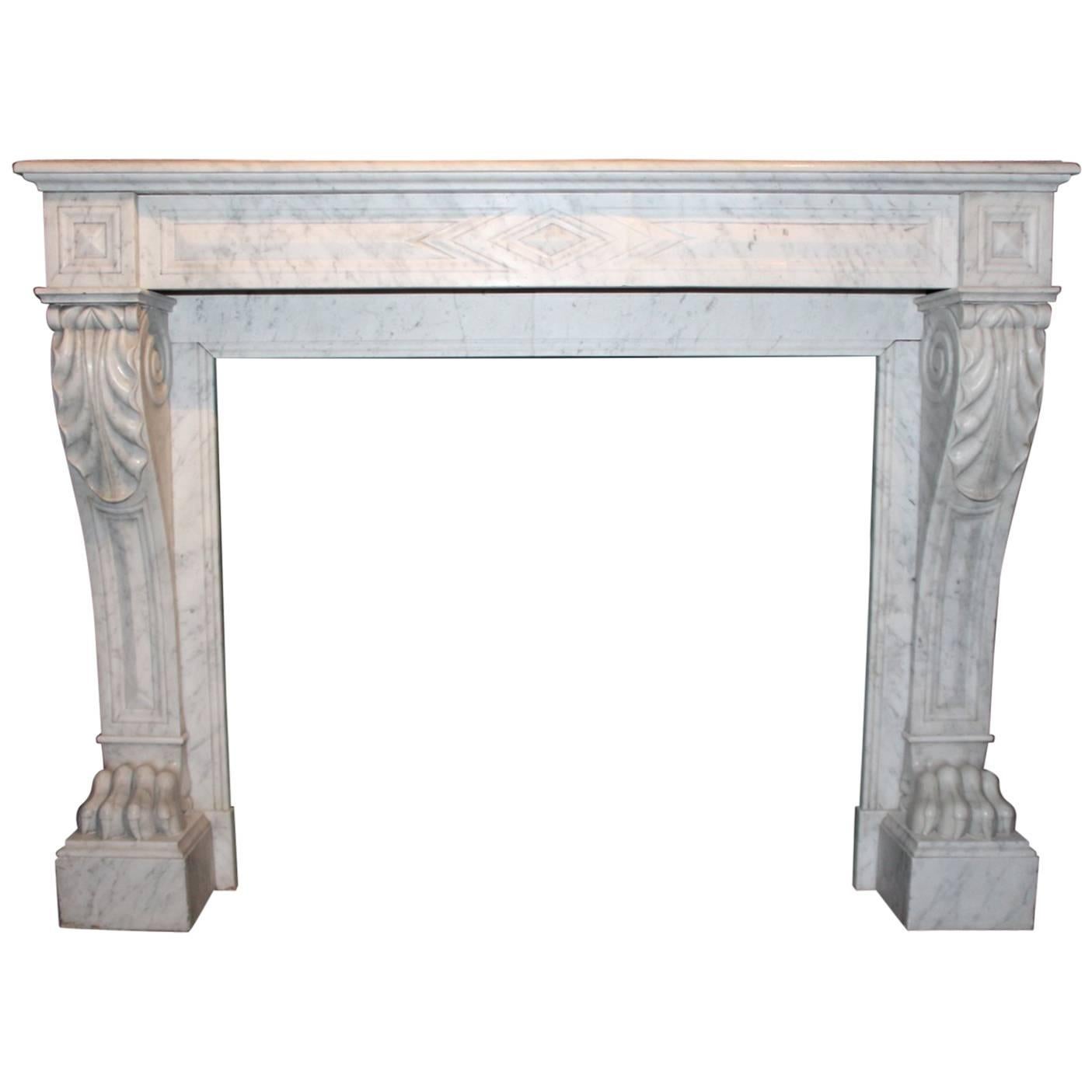 19th Century Marble Antique Fireplace mantel