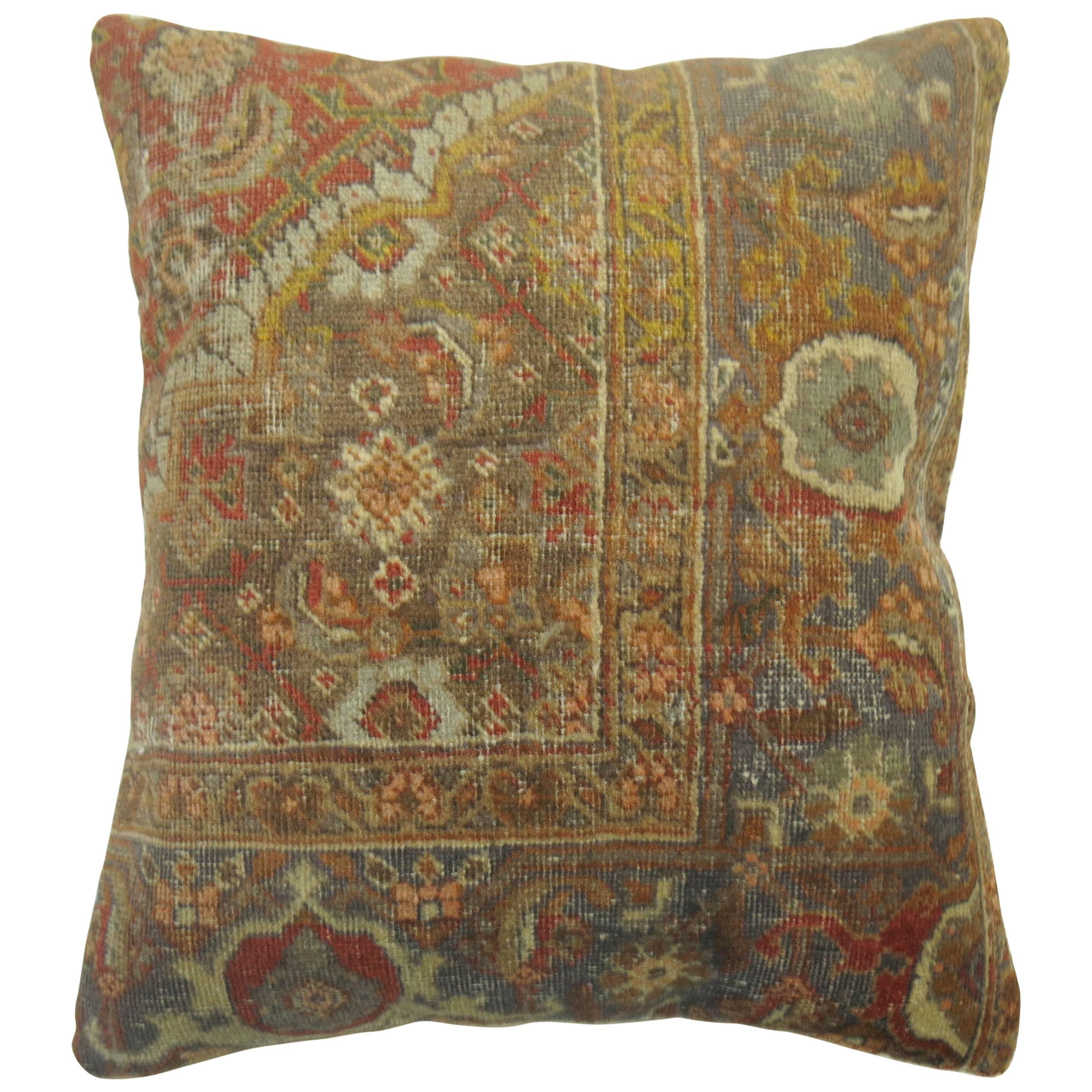 Orange Tabriz Rug Pillow