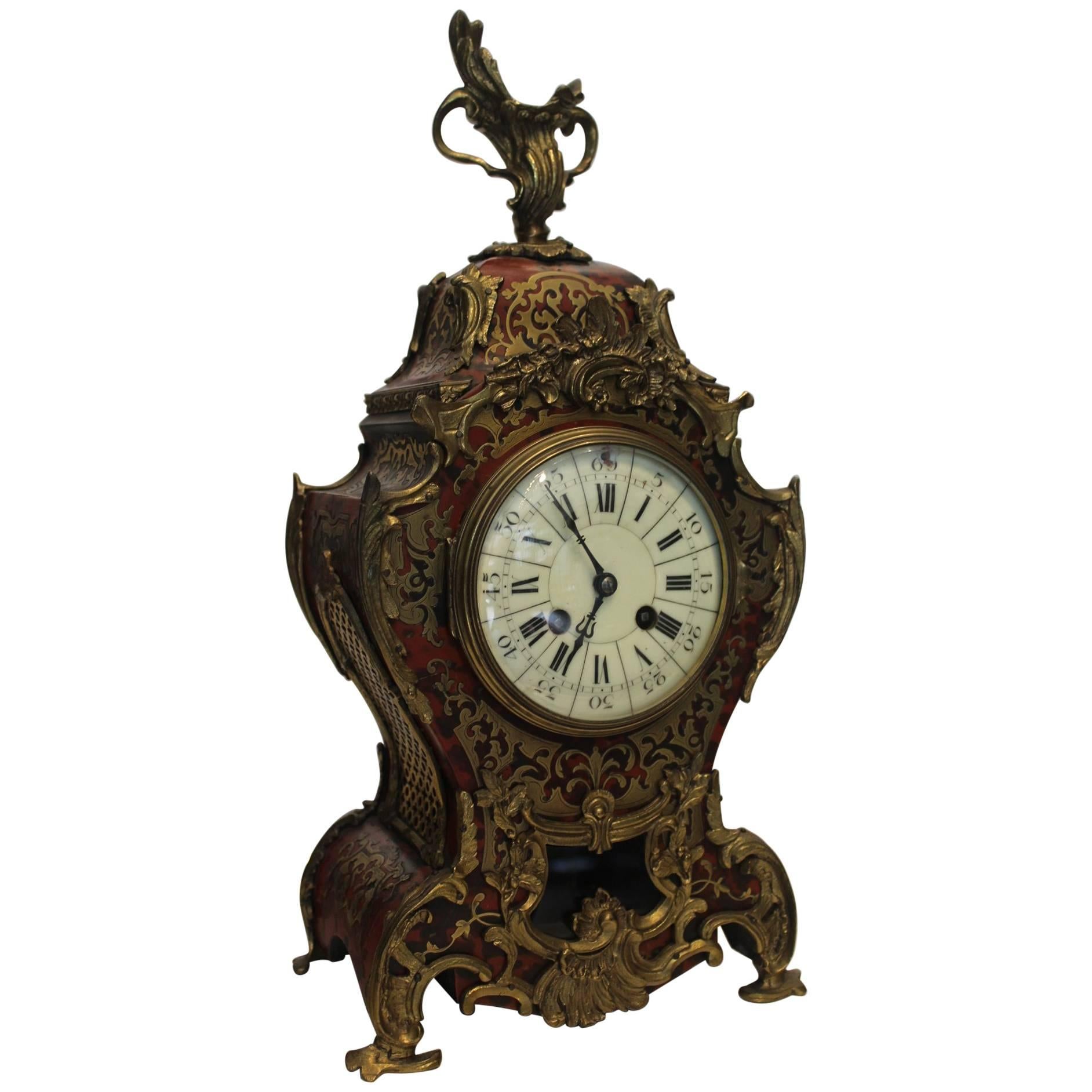 19th Century French Rococo Style Mantel Clock For Sale