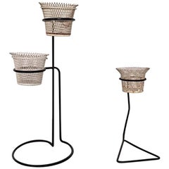 Vintage Mathieu Matégot Plant Stand Set, circa 1950