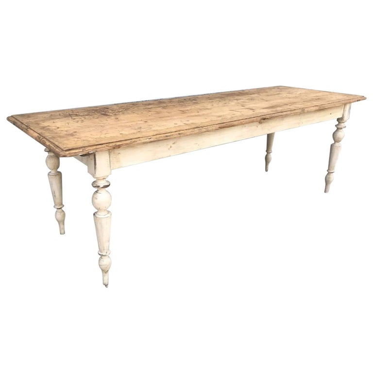Stunning White Painted Leg Farmhouse Dining Table at 1stdibs Stunning White Painted Leg Farmhouse Dining Table at 1stdibs