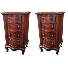 Pair of English Burl Walnut Nightstands or Side Tables, 19th Century 9