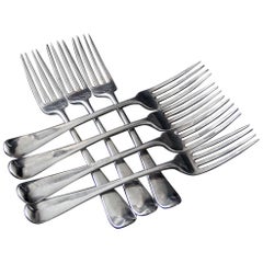 Seven Georgian Silver Old English Pattern Table Forks by Smith & Fearn