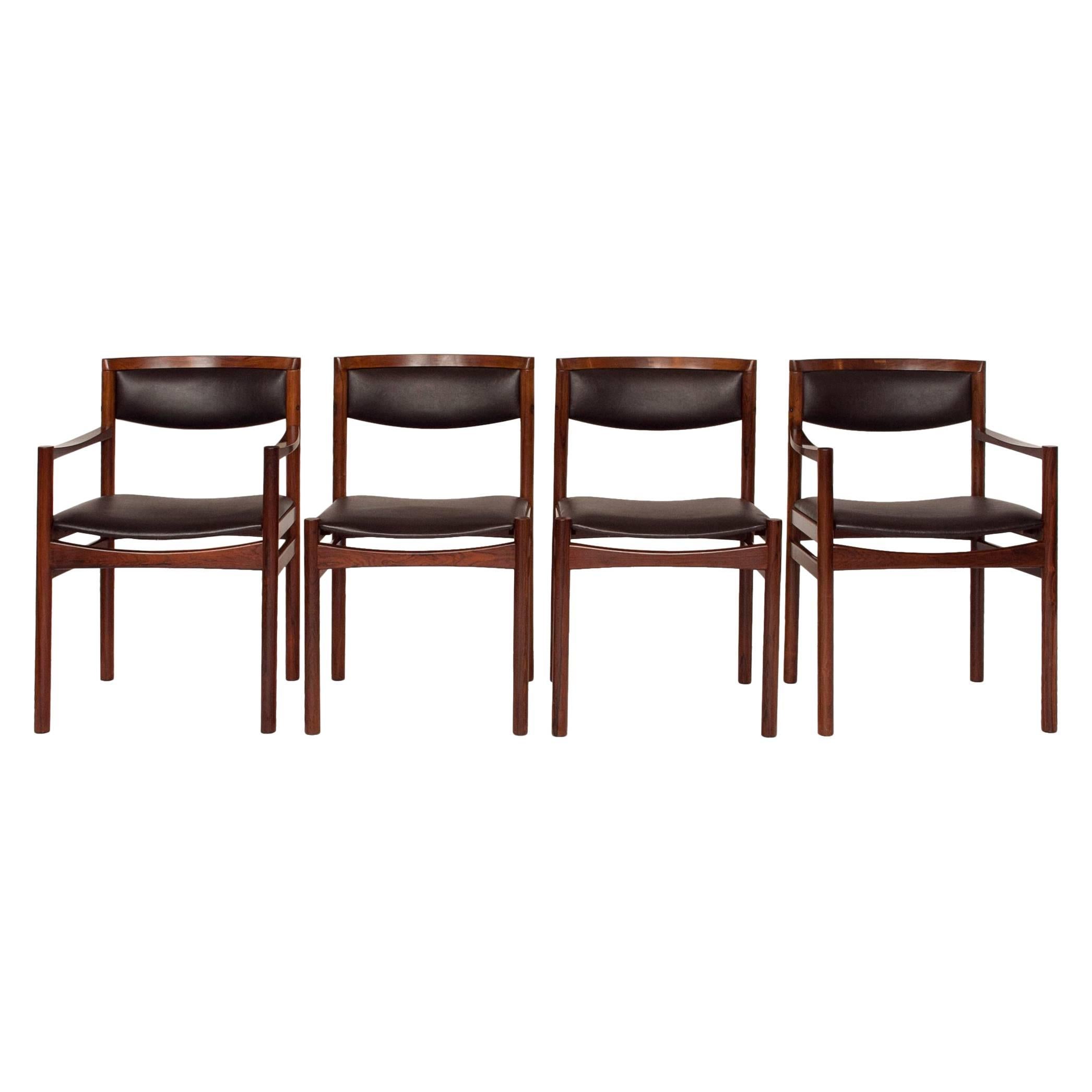 Set of Four Danish Rosewood Dining Chairs for Sax Mobler