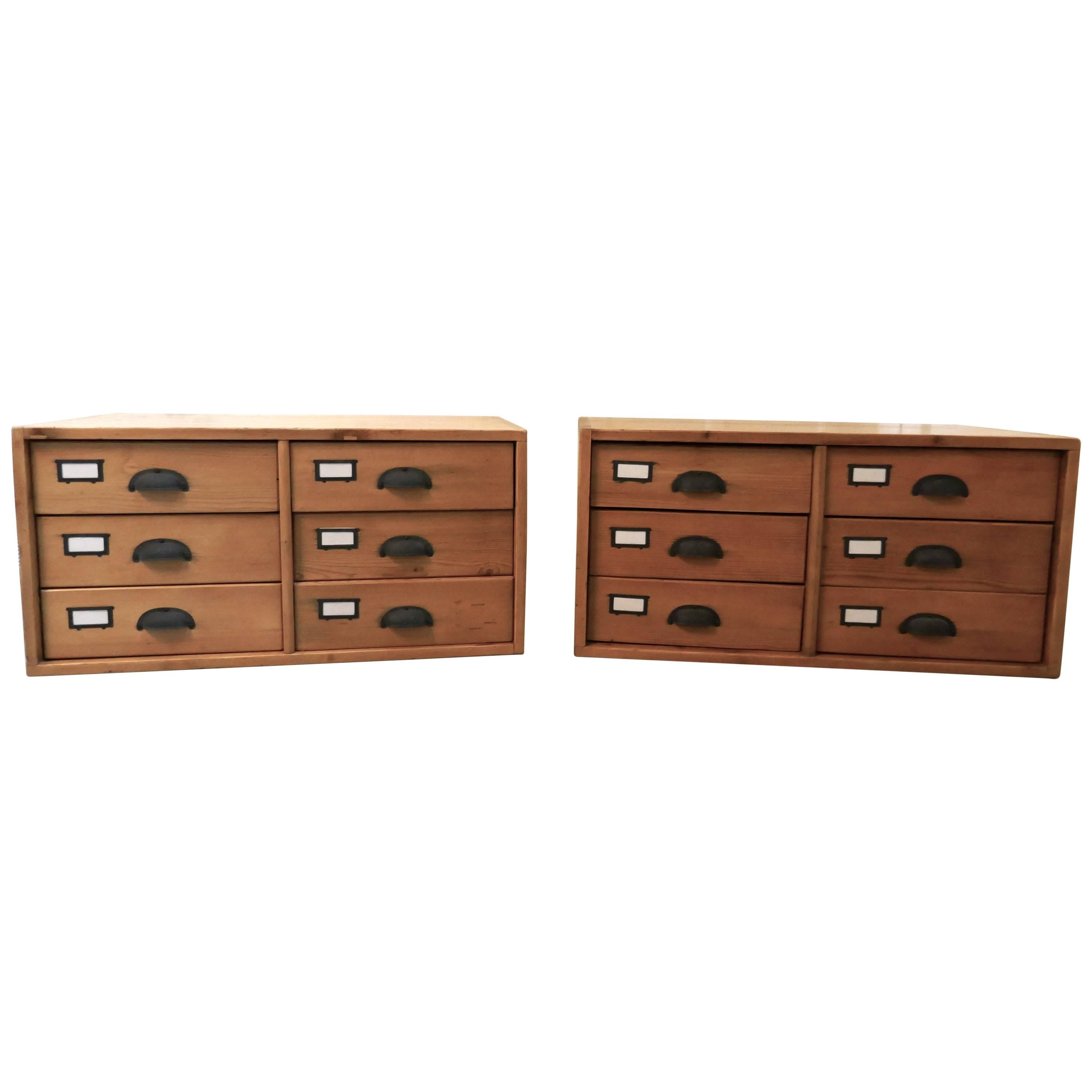 Pair of Stacking Filing Cabinet Drawers, Side Tables, or Large Coffee Table