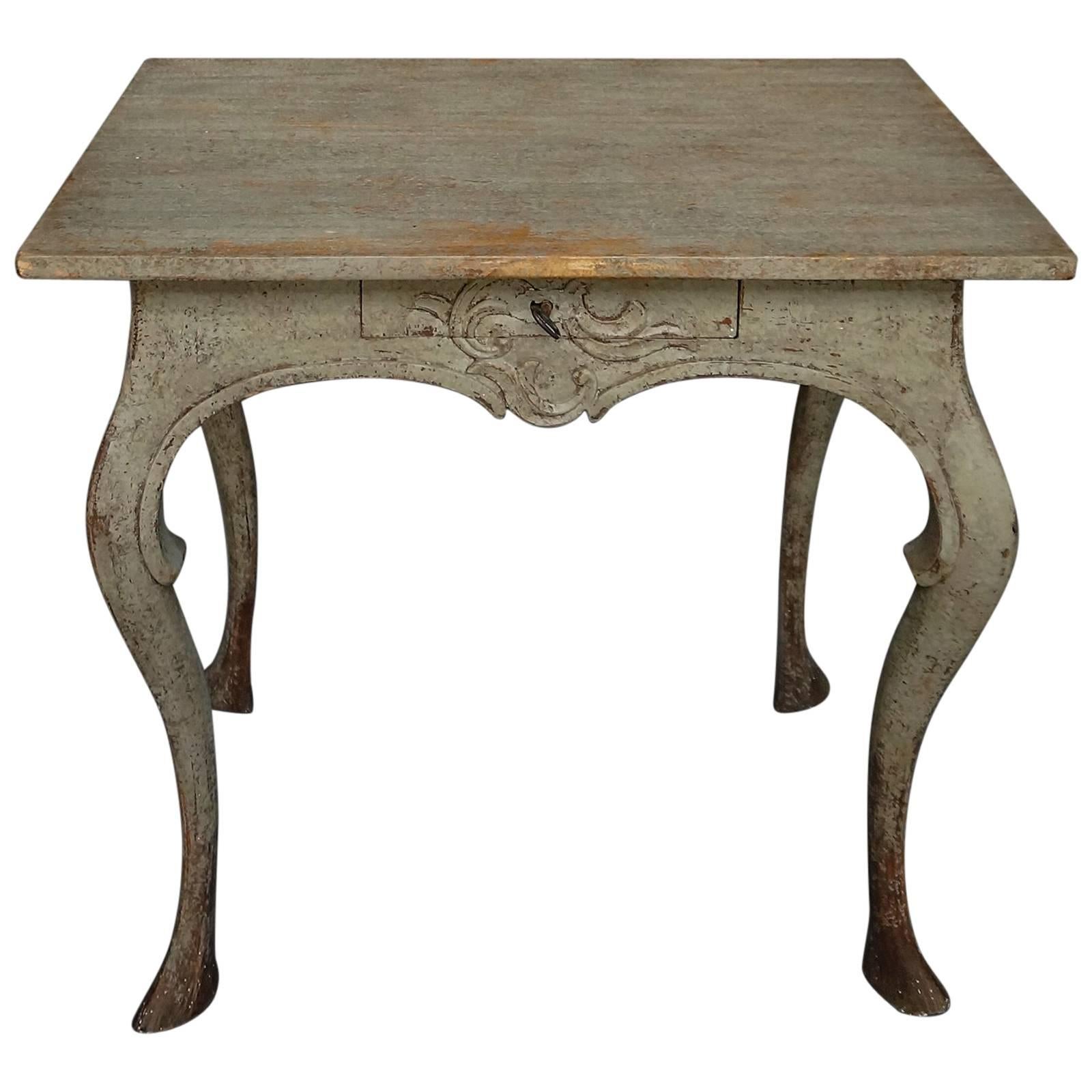 Swedish Rococo Table in Original Paint