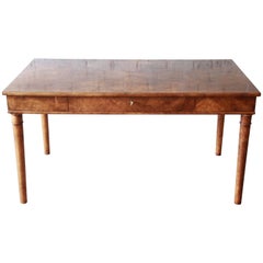 Dessin Fournir Louis Philippe Style Burl Wood Library Table or Writing Desk