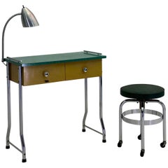 Vintage 1954 Manicure Table and Stool by Theo A. Kochs