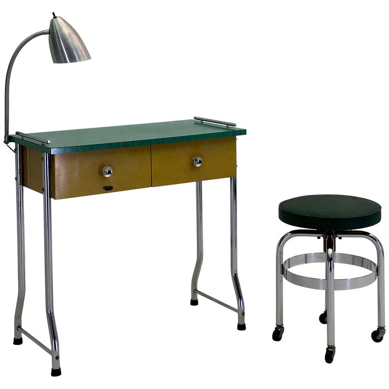 1954 Manicure Table and Stool by Theo A. Kochs at 1stDibs vintage manicure table, manicure